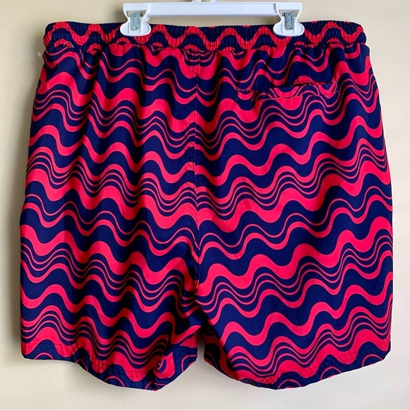 INC Men's Fuschia & navy blue mesh Wave pattern Swim Shorts board shorts size XL - Picture 4 of 7